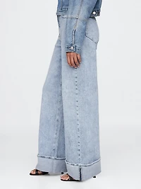 High Rise Stride Wide-Leg Jeans