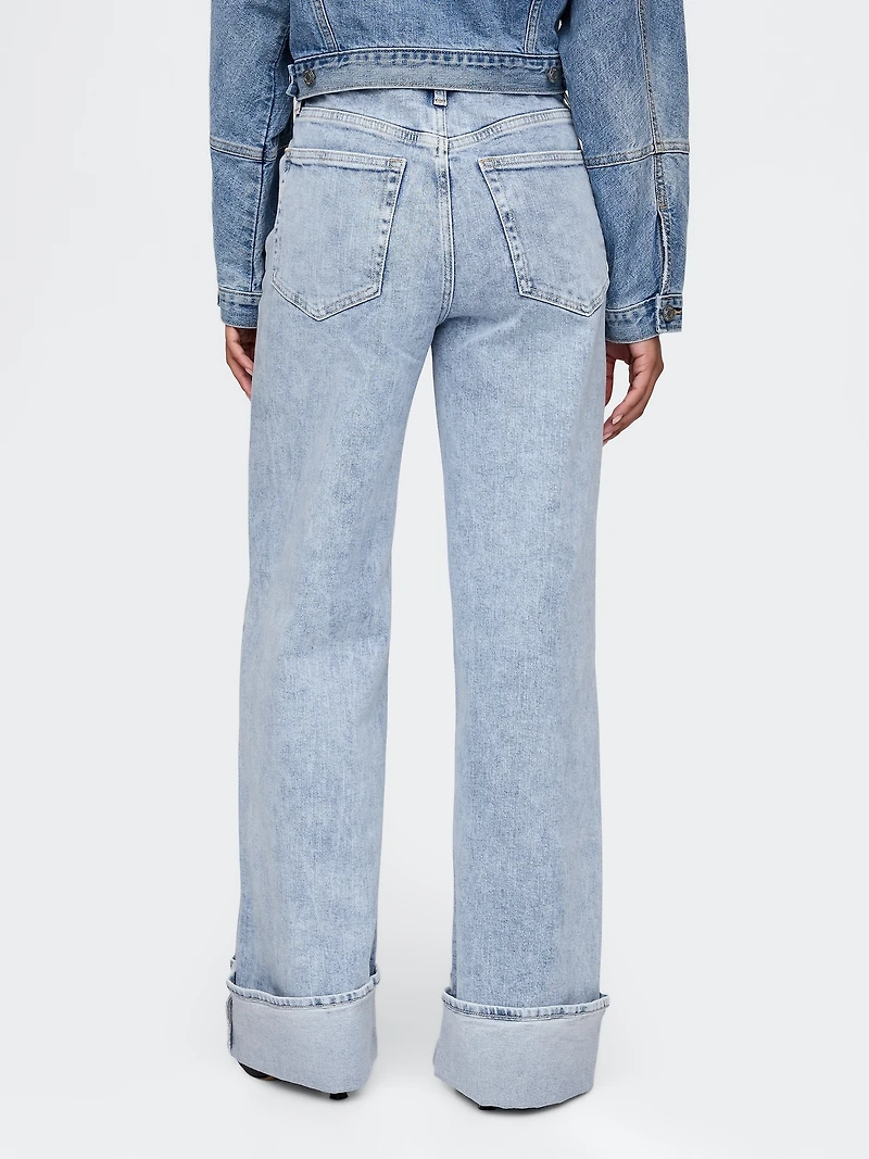 High Rise Stride Wide-Leg Jeans