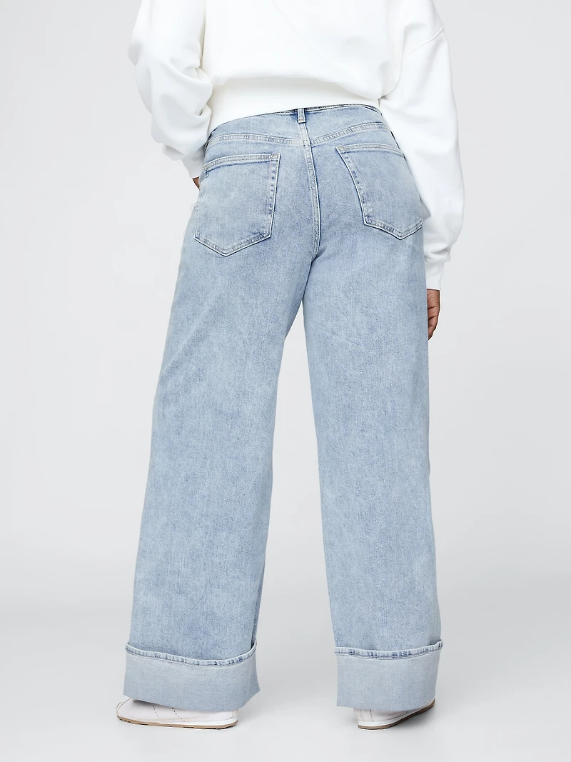 High Rise Stride Wide-Leg Jeans