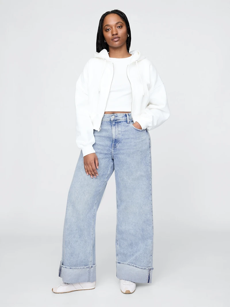 High Rise Stride Wide-Leg Jeans