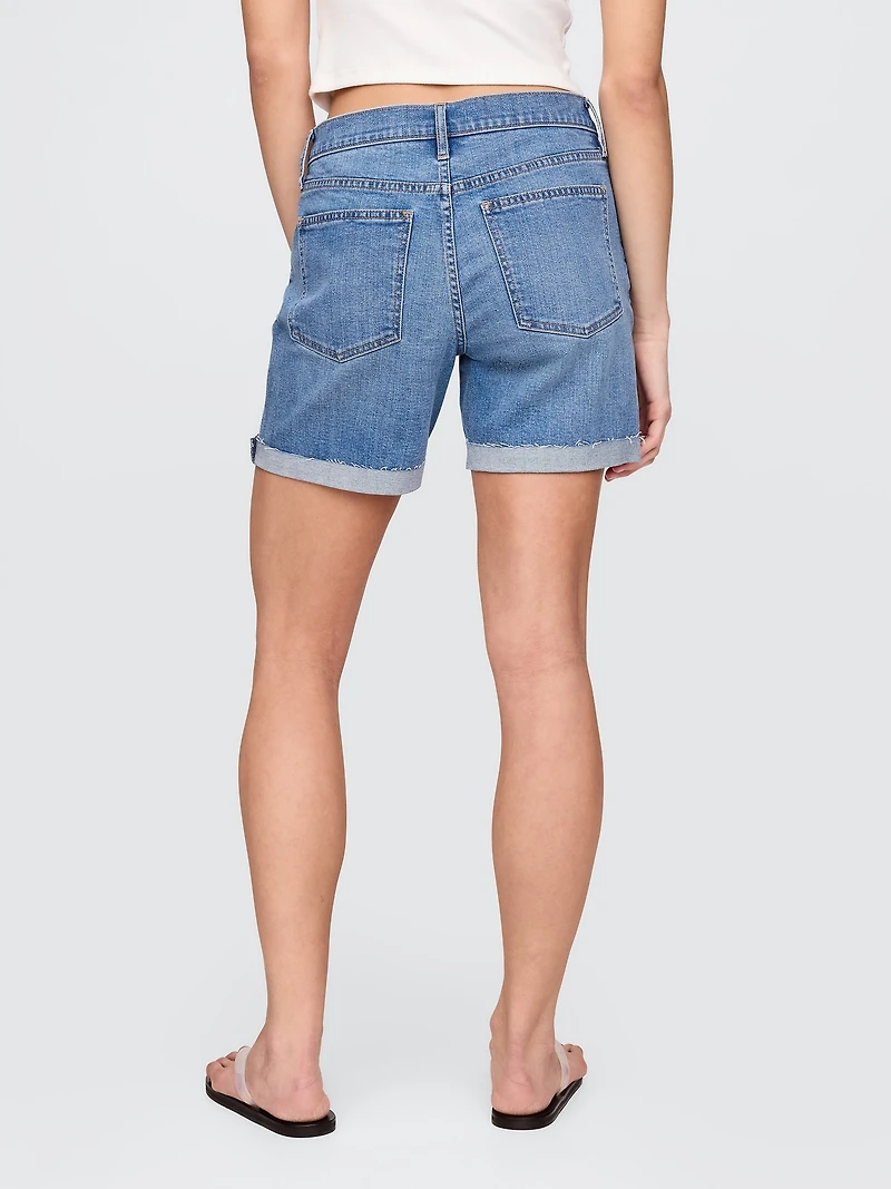 5" Mid Rise Denim Girlfriend Shorts