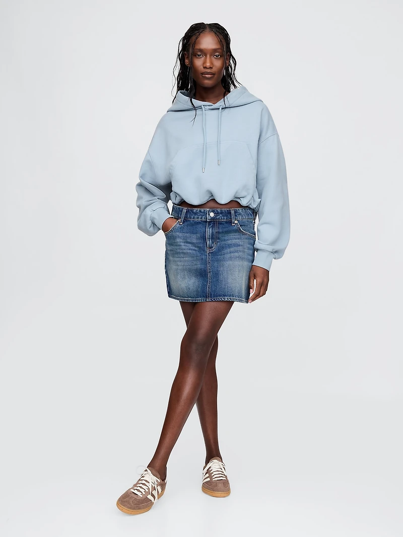 Heavyweight French Terry Crop Bubble Hoodie