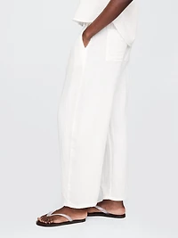 Cotton Gauze Easy Barrel Pants