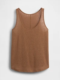 Linen-Blend Racerback Tank Top