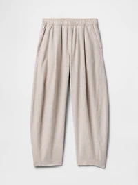 Mid Rise Linen-Blend Easy Barrel Pants