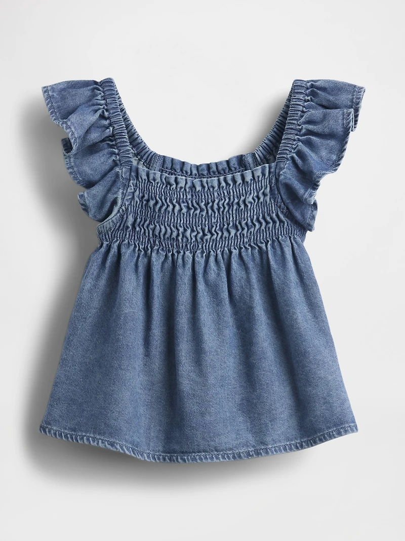 Baby & Toddler Denim Ruffle Top