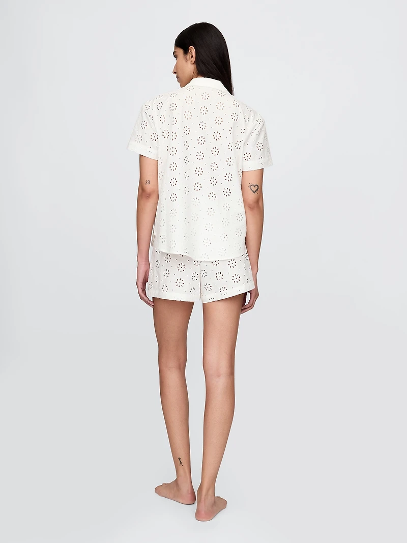 Eyelet Poplin PJ Boxer Shorts