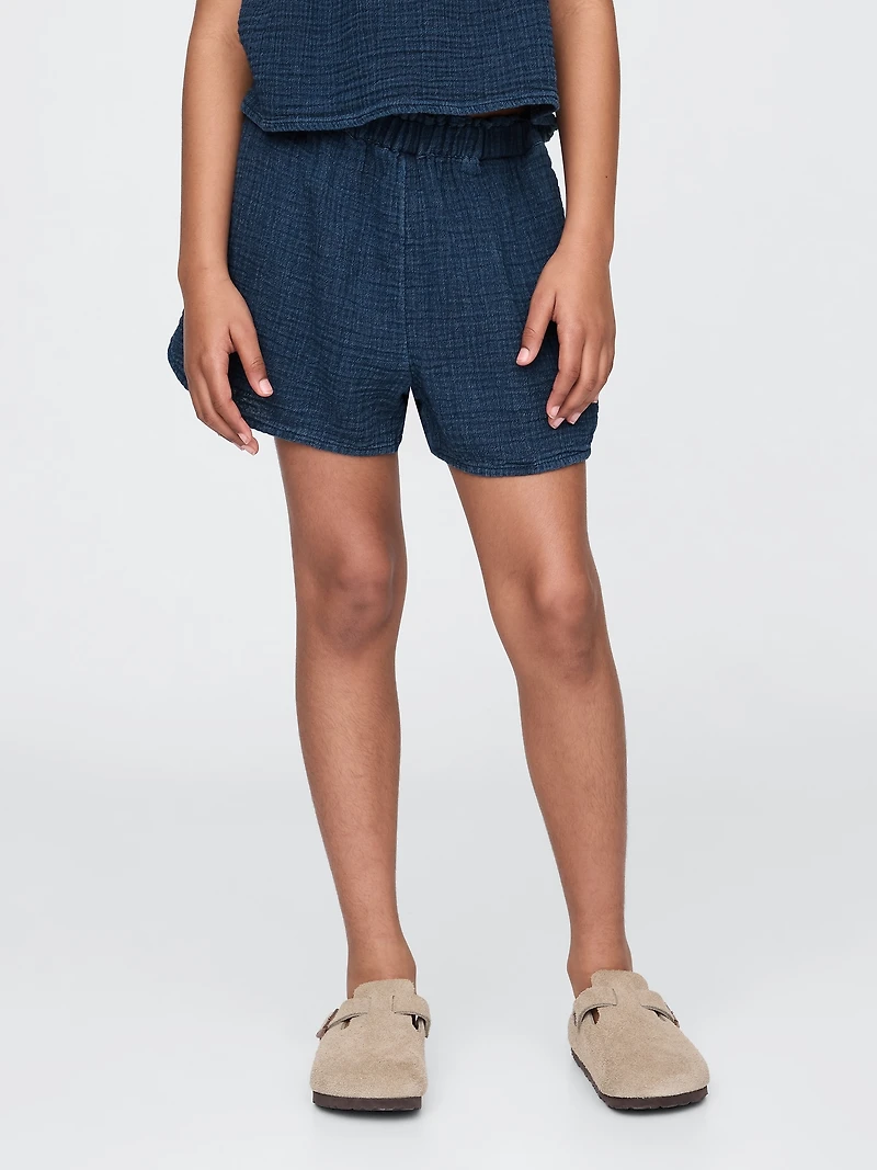 Kids Crinkle Gauze Denim Easy Shorts