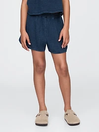 Kids Crinkle Gauze Denim Easy Shorts