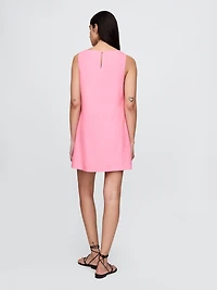 Linen-Blend Mini Shift Dress