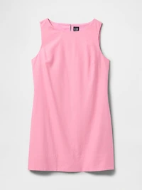 Linen-Blend Mini Shift Dress