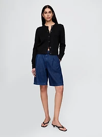 100% Cotton Crewneck Cardigan