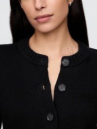 100% Cotton Crewneck Cardigan