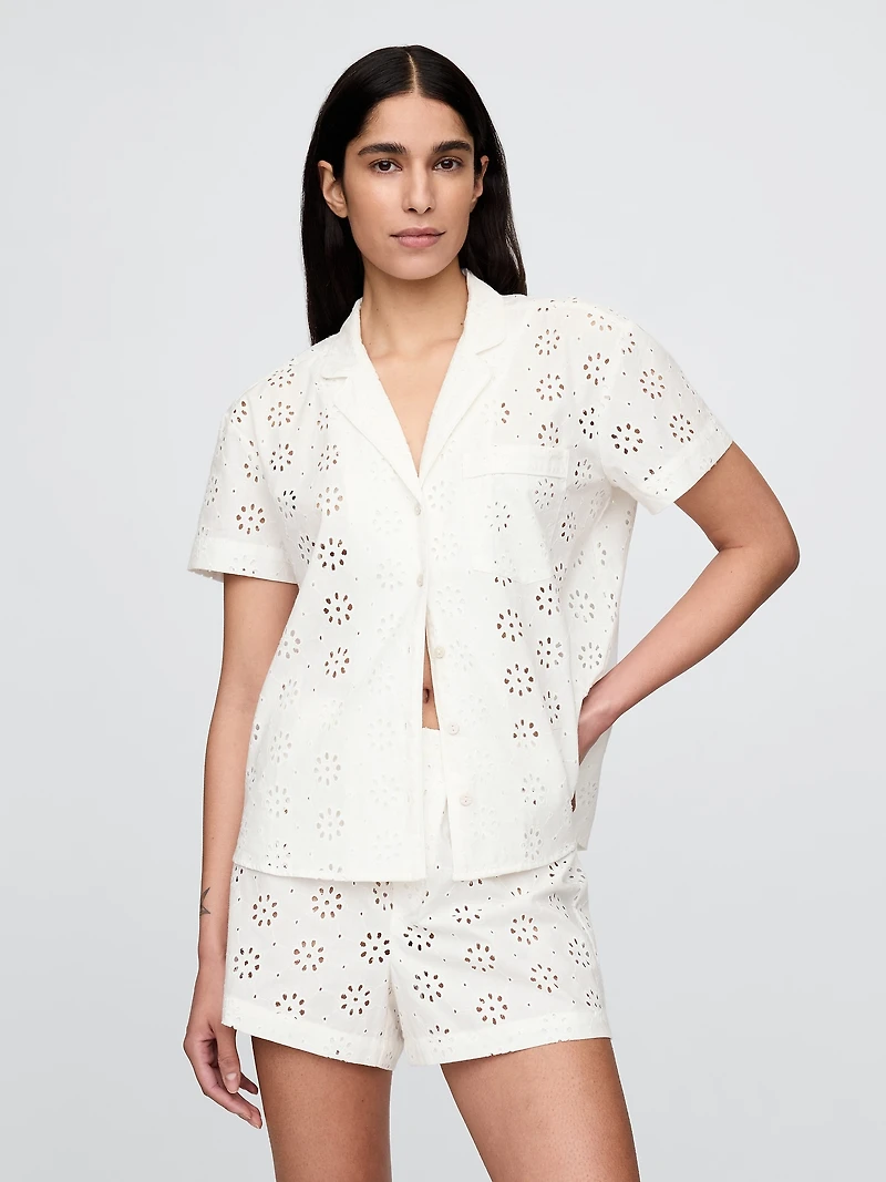 Eyelet Poplin PJ Shirt