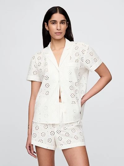 Eyelet Poplin PJ Shirt