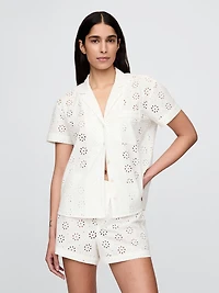 Eyelet Poplin PJ Shirt
