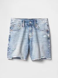 Kids Low Rise Stride Denim Bermuda Shorts