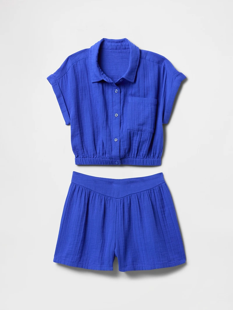 Kids Crinkle Gauze Outfit Set