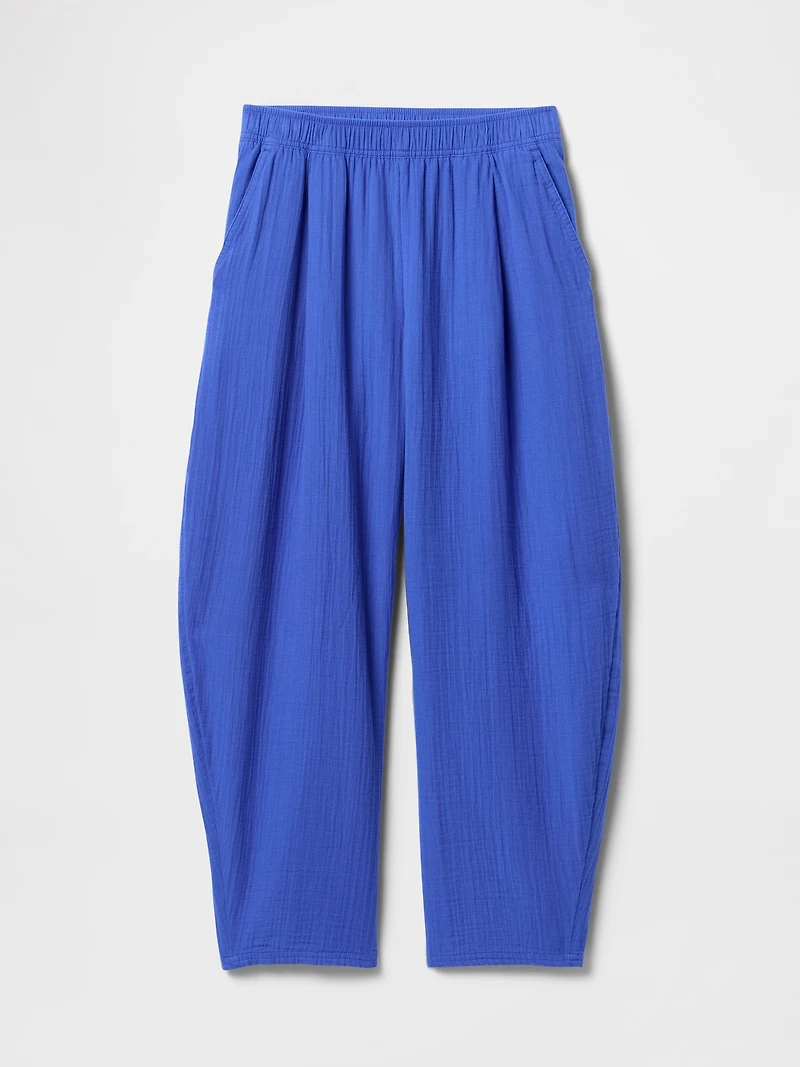 Cotton Gauze Easy Barrel Pants