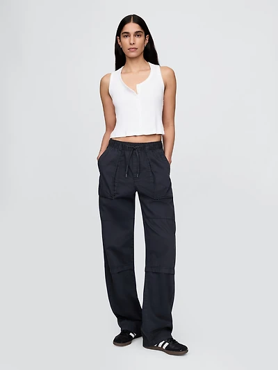 Mid Rise Easy Utility Barrel Pants