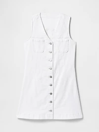 Denim V-Neck Mini Dress