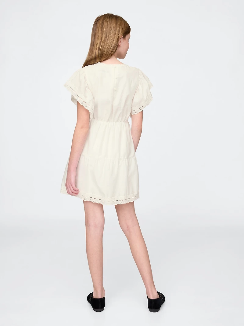 Kids Lace Tiered Ruffle Dress