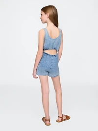 Kids Crinkle Gauze Denim Romper