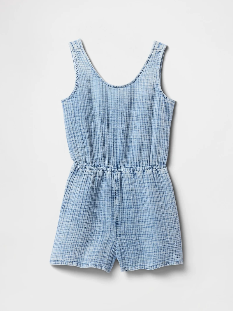 Kids Crinkle Gauze Denim Romper