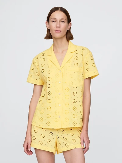 Eyelet Poplin PJ Shirt