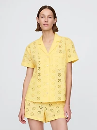 Eyelet Poplin PJ Shirt