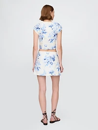 Linen-Blend Mini Skort