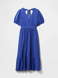 Cotton Gauze Open-Back Midi Dress