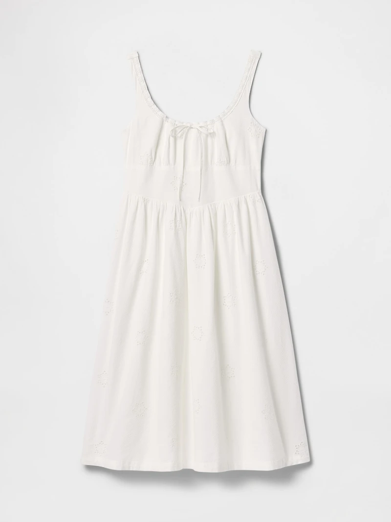 Eyelet Scoop Neck Dress
