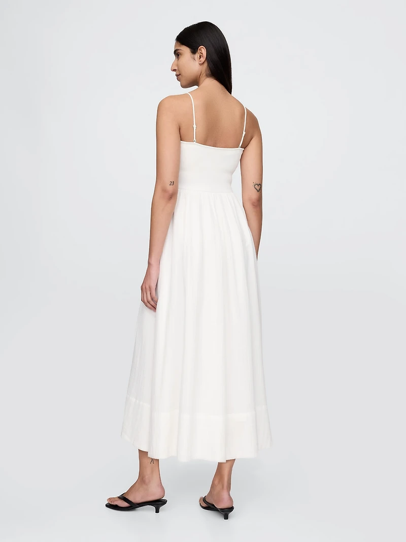 Cotton Gauze Mixed Media Maxi Dress