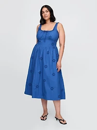 Eyelet Scoop Neck Dress