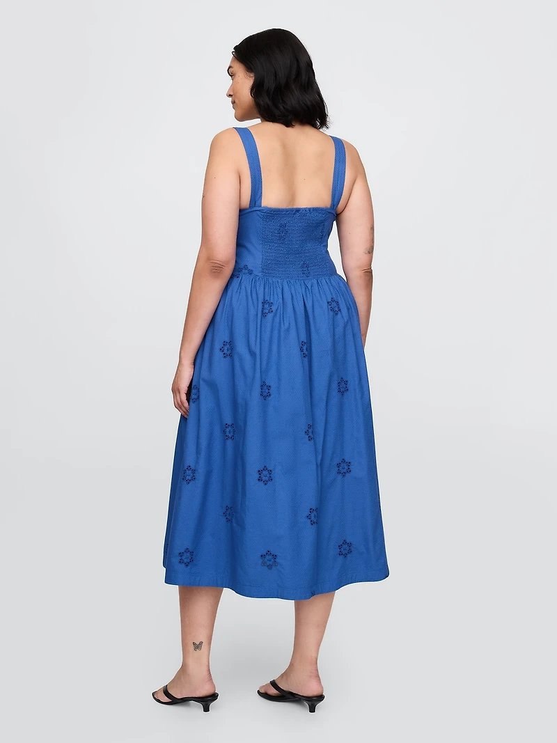 Eyelet Scoop Neck Dress