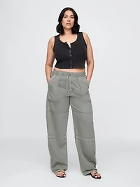 Mid Rise Easy Utility Barrel Pants