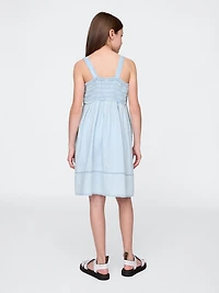 Kids Smocked Denim Dress