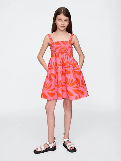 Kids Smocked Poplin Dress