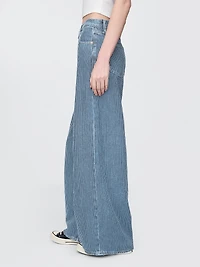 Mid Rise UltraSoft Denim Stripe Baggy Jeans