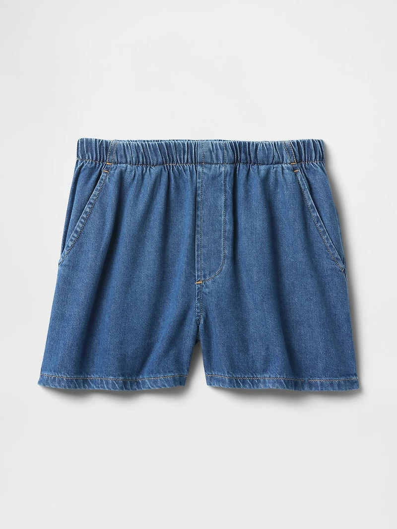 Mid Rise UltraSoft Denim Easy Boxer Shorts