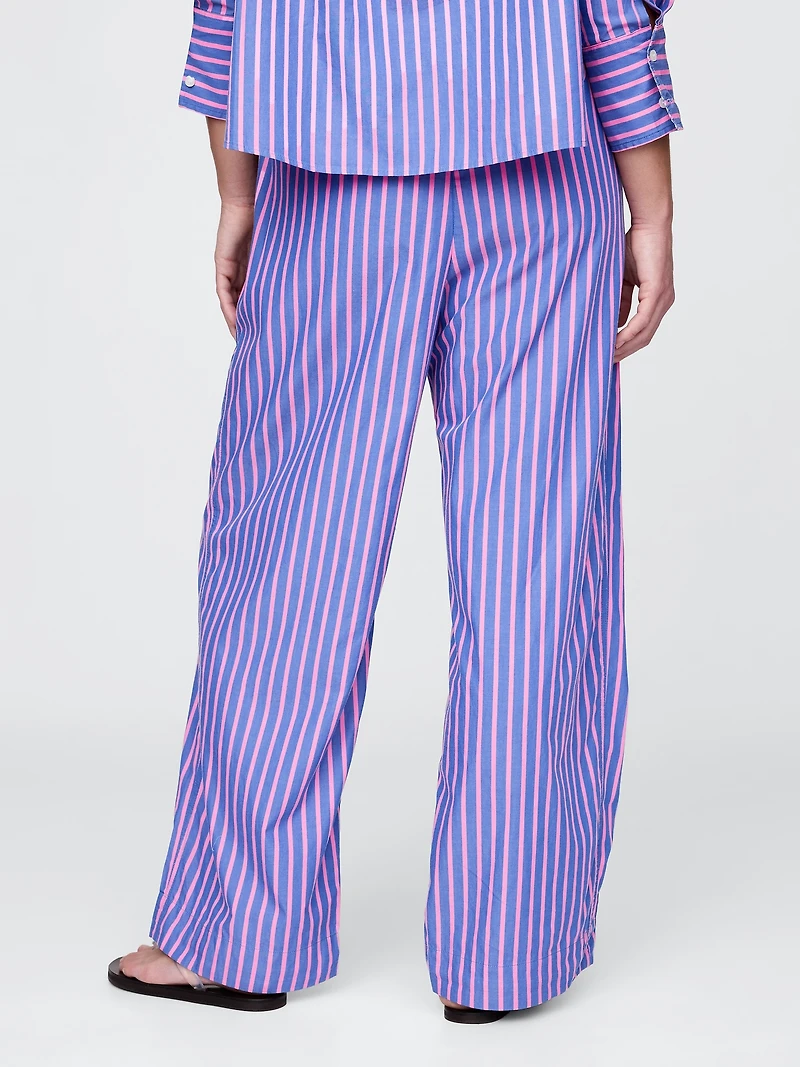 Organic Cotton Poplin Easy Wide-Leg Pants