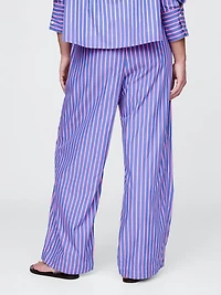 Organic Cotton Poplin Easy Wide-Leg Pants