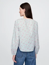 Ruffle V-Neck Shirt