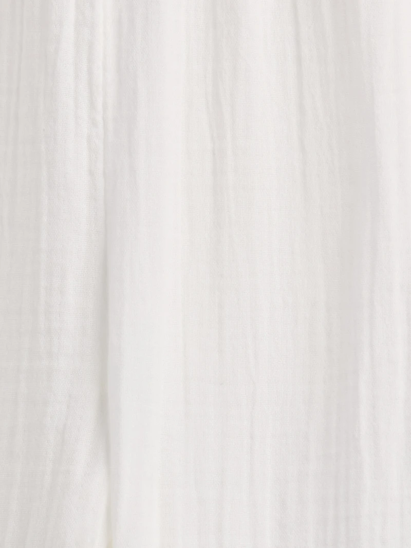 Cotton Gauze Easy Barrel Pants