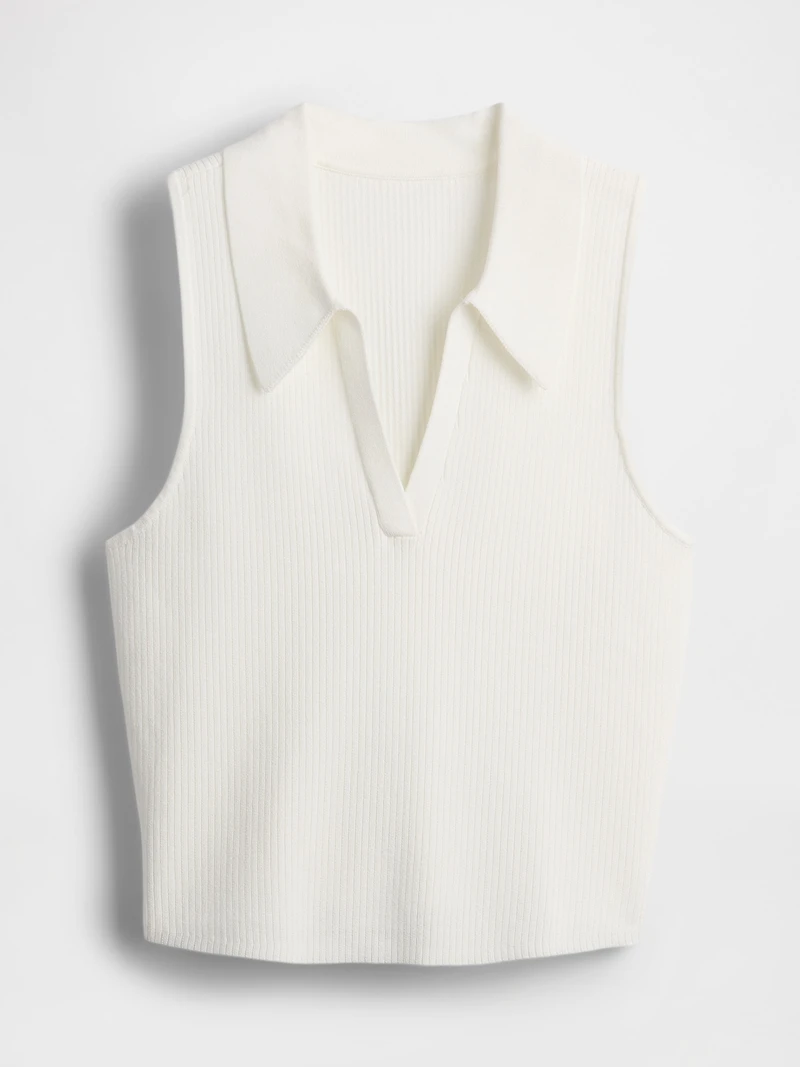 Rib Sweater Crop Tank Top