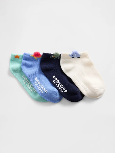 Baby & Toddler No Show Socks (4-Pack