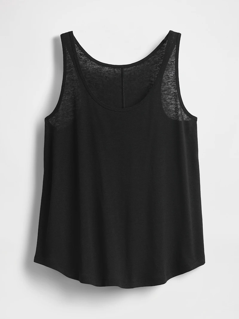Linen-Blend Racerback Tank Top