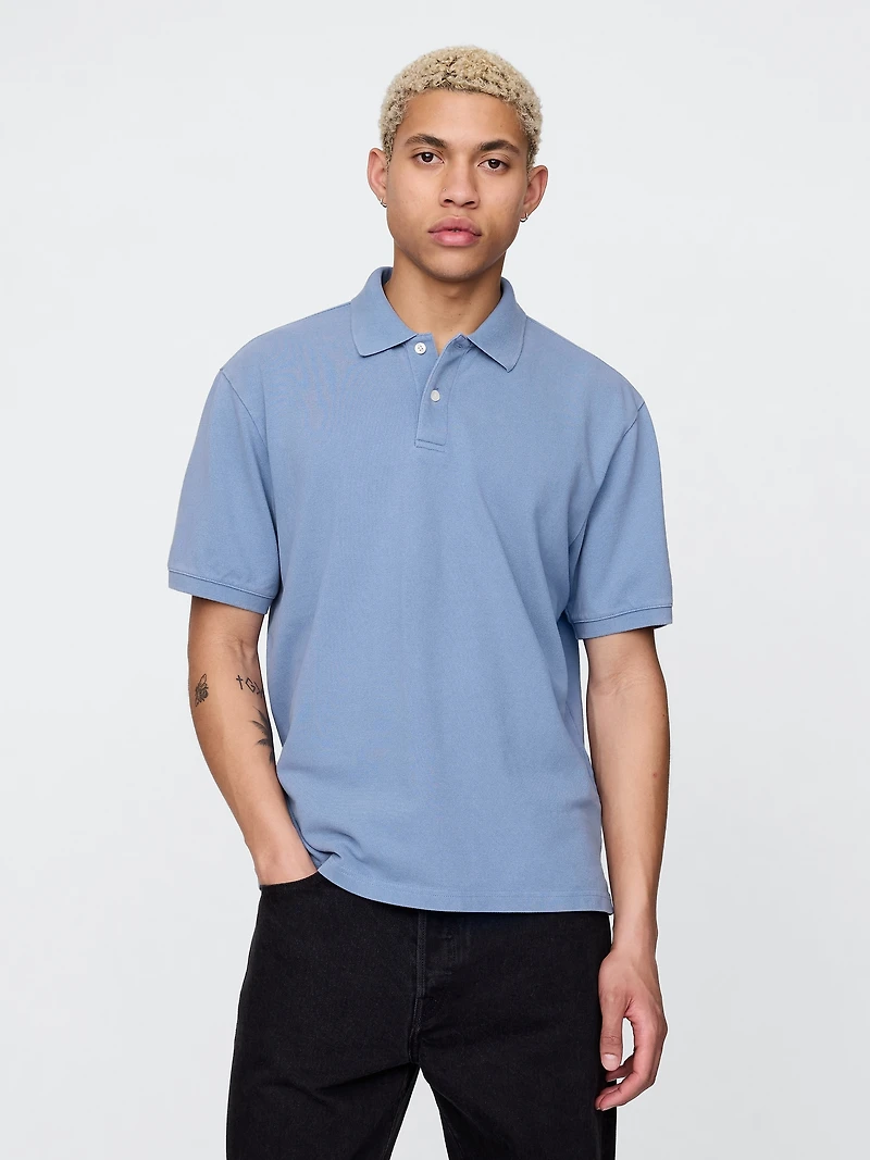 Relaxed Pique Polo Shirt