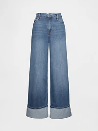 Mid Rise UltraSoft Cuffed Baggy Jeans